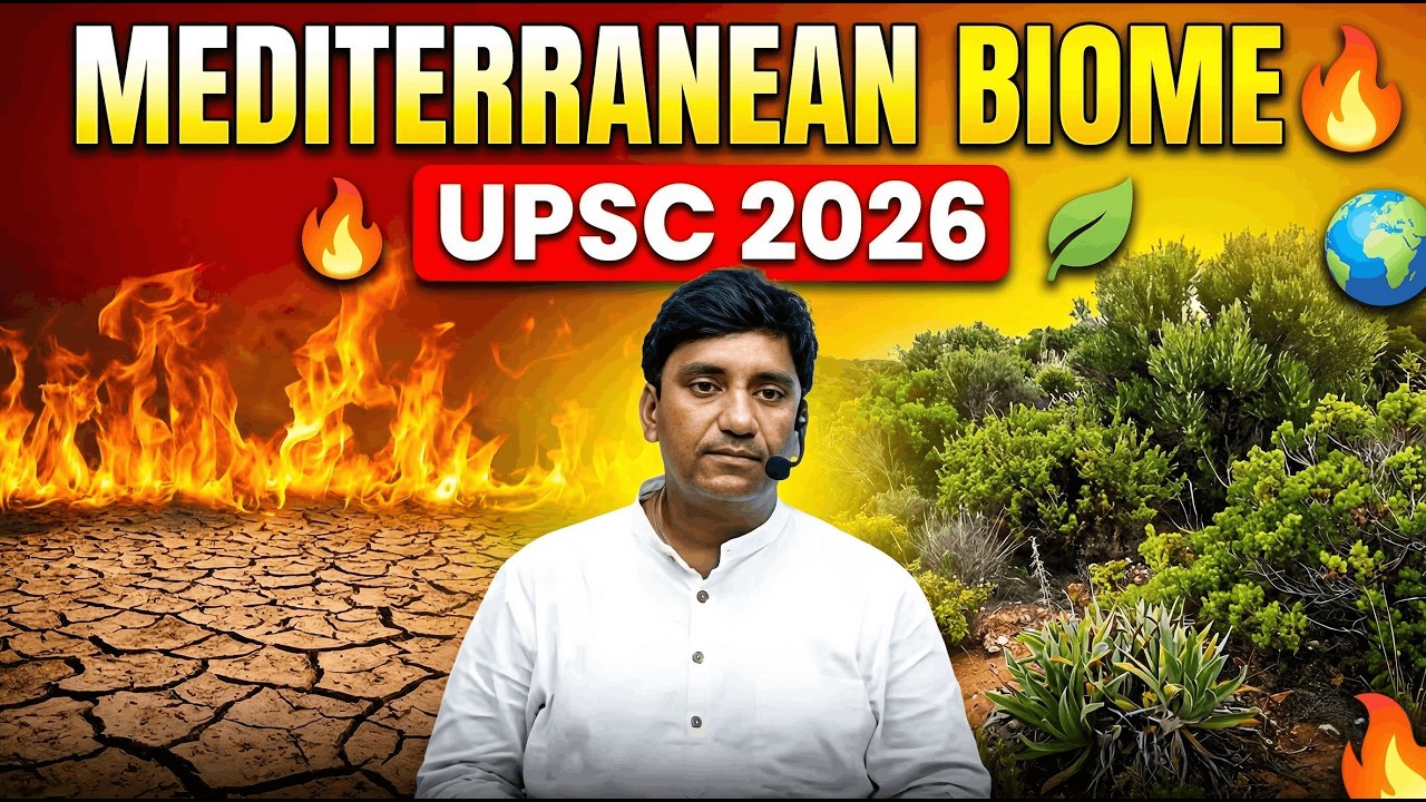 Mediterranean Biome Explained 🔥 | Sclerophyll, Terra Rossa & Wildfires | UPSC Prelims 2026