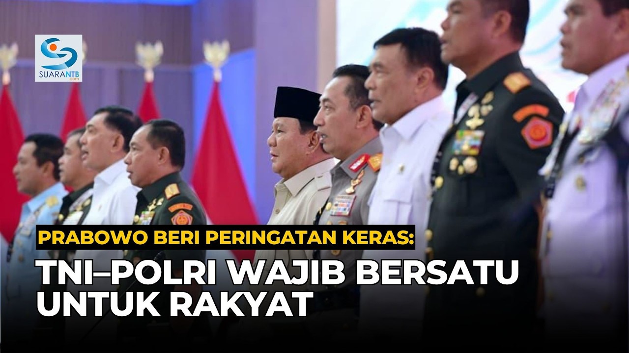 Prabowo Ingatkan TNI–Polri: Jangan Terpecah, Rakyat yang Utama!!