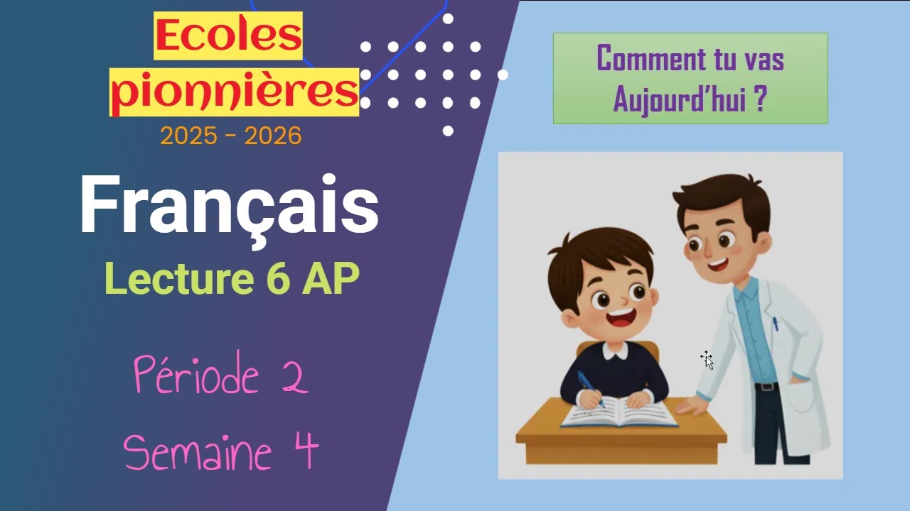 Écoles pionnières 2025 – 2026 | Lecture et vocabulaire, 6 AP / Période 2  Semaine 4