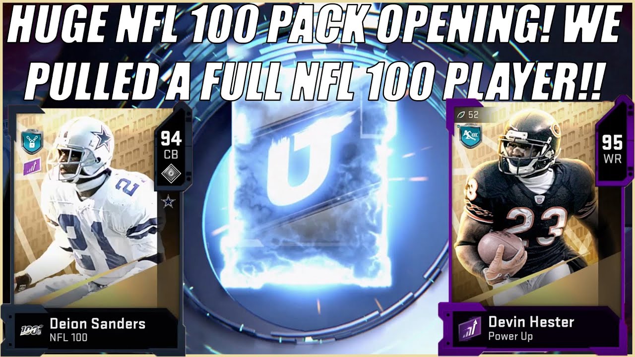 HUGE NFL 100 PACK OPENING! FULL NFL 100 PULL!! Madden 20