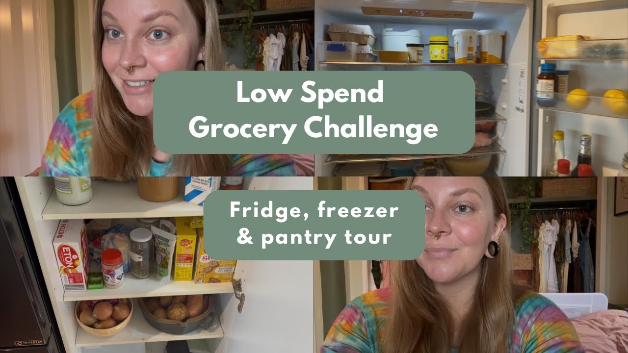 Fridge, freezer & pantry tour - low spend grocery challenge - week 1