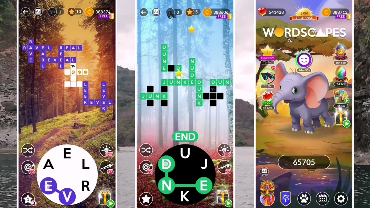 Wordscapes MASTER levels 65665 to 65712 | Three 16 levels side by side | Playing midweek tournament