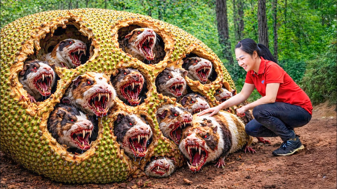 Harvesting Mad Jackfruit Rats & Go to Market Sell | Giant guinea pigs living inside jackfruit
