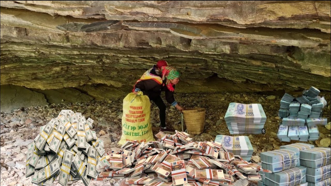 Single mother finds tens of millions of dollars in a large cave.