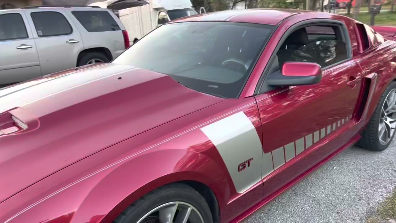 Mustang 2006 Redfire with Hot Rod  cams , off road x-pipe back to the SVE axel back.