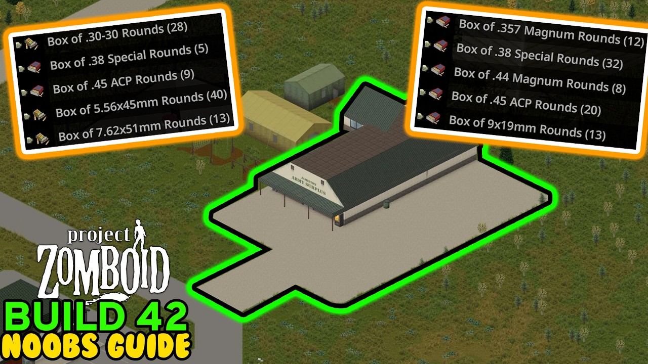 Finding Major AMMO Supplies In Project Zomboid Build 42 Noobs Guide | Week 10