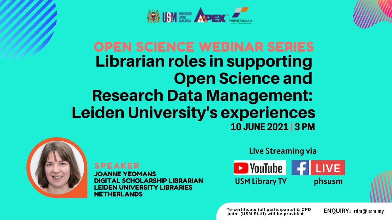Librarian roles in supporting open science and research data management