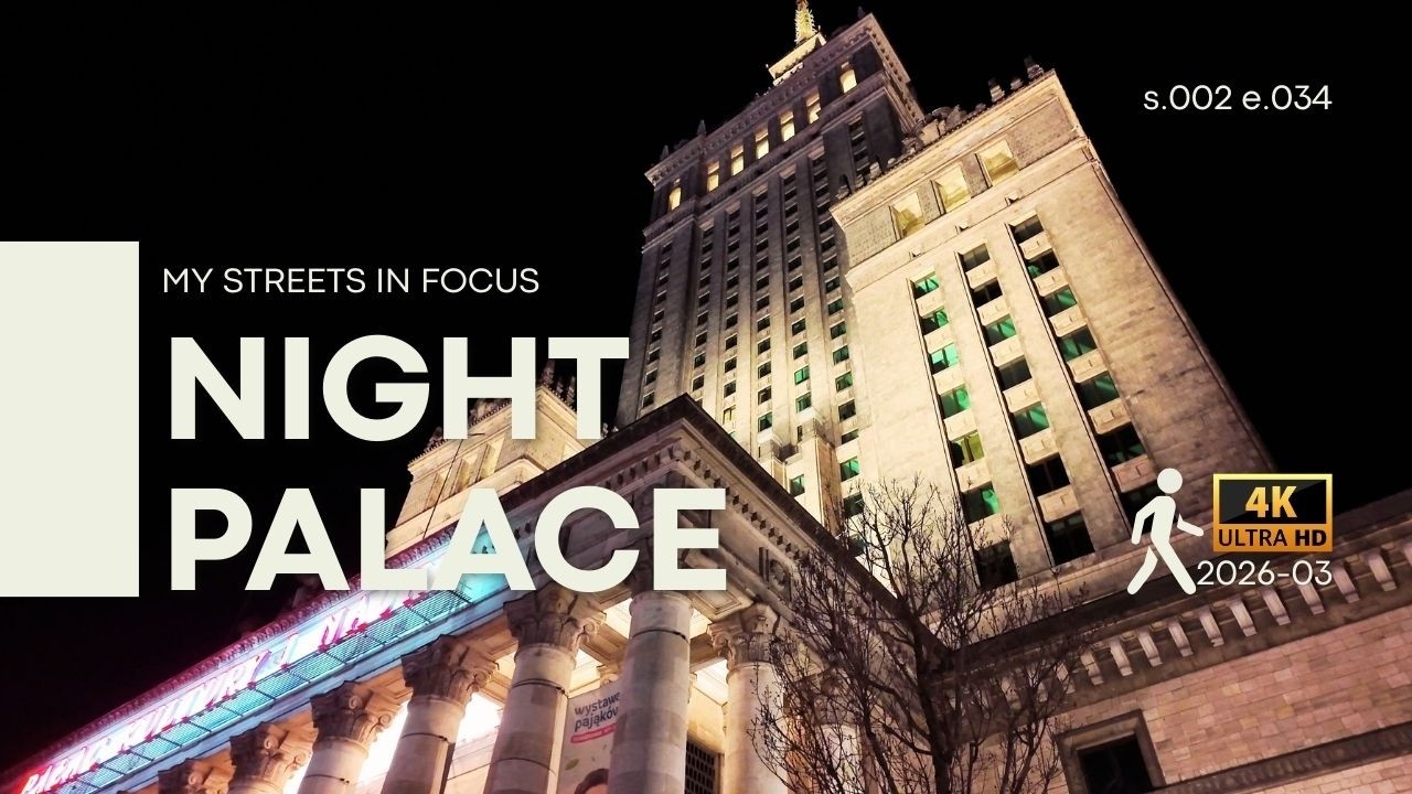 Palace of Culture & Modern Skyscrapers - Warsaw Night Walk, 4K 60fps, no talking, 2026