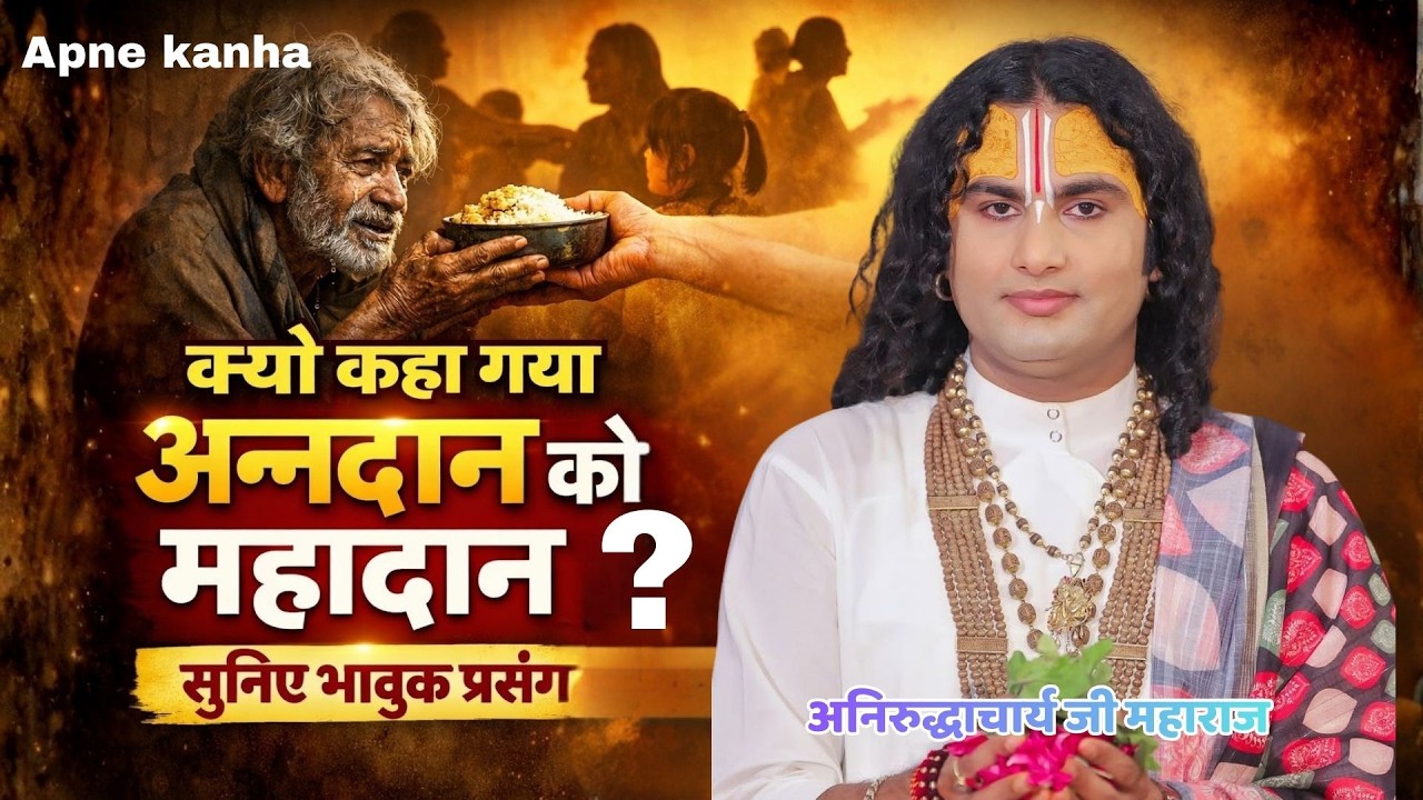 क्यों कहा गया अन्नदान को महादान? सुनिए भावुक प्रसंग | श्री अनिरुद्धाचार्य जी महाराज