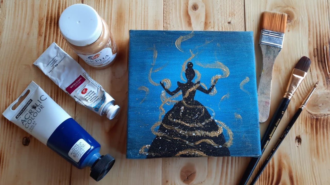 Easy Princess  Acrylic Painting (Acrylic Painting Tutorial)