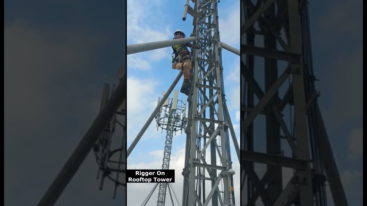 Rigger work in the Telecom Climbing Video #shorts #pktelecommunications