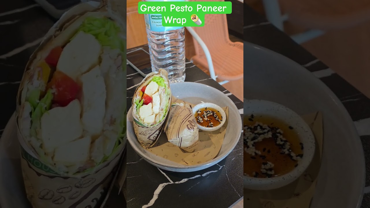 Healthy Paneer Pesto Wrap Recipe | Cafe Style Green Wrap 🌯 | Easy Veg Recipe 