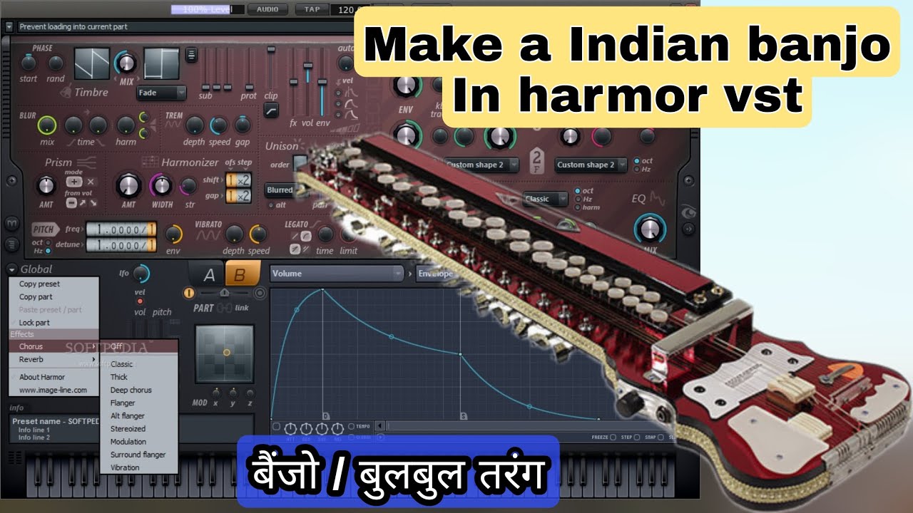 Banjo tone make using a Harmor vst || बैंजो टोन को बनाना सीखे|| Sound design on Harmor make a banjo