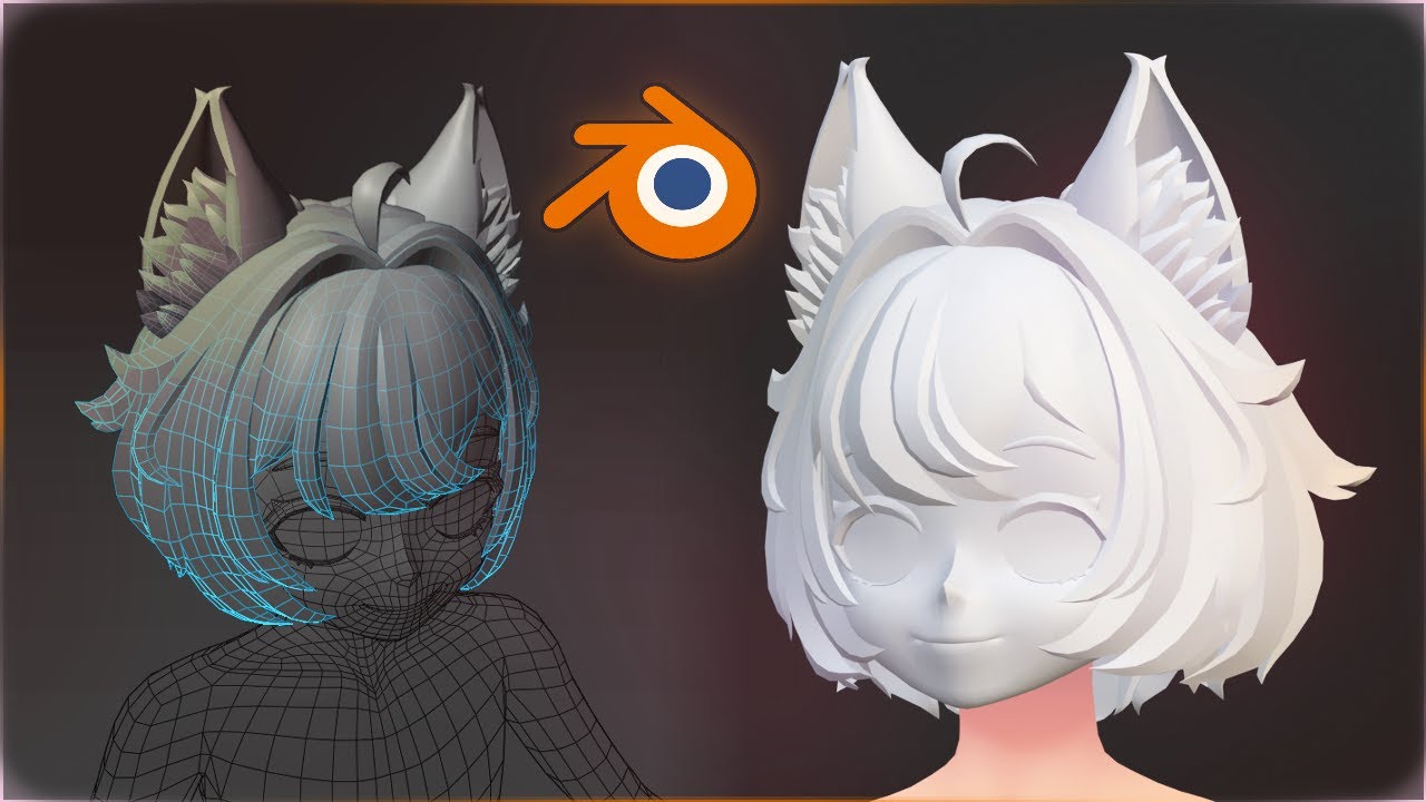 Blender Short bob Hairstyle and Ears Timelapse SheenoBoo model