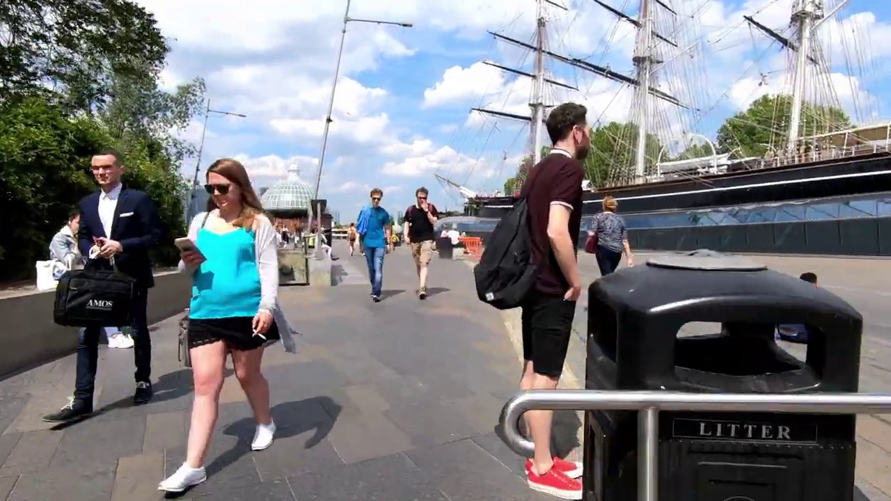LONDON Walk Tour UNDER The THAMES - GREENWICH Foot TUNNEL from Cutty Sark DLR Station