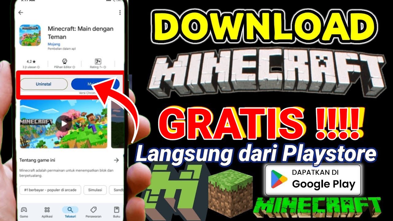 Cara Download Minecraft Gratis Dari Gopay Google Play Store