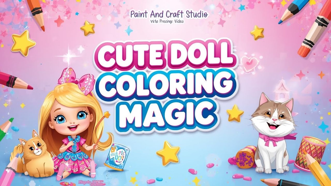 Cute Doll Coloring Magic 🎀 Easy Coloring for Kids | Paint And Craft Studio