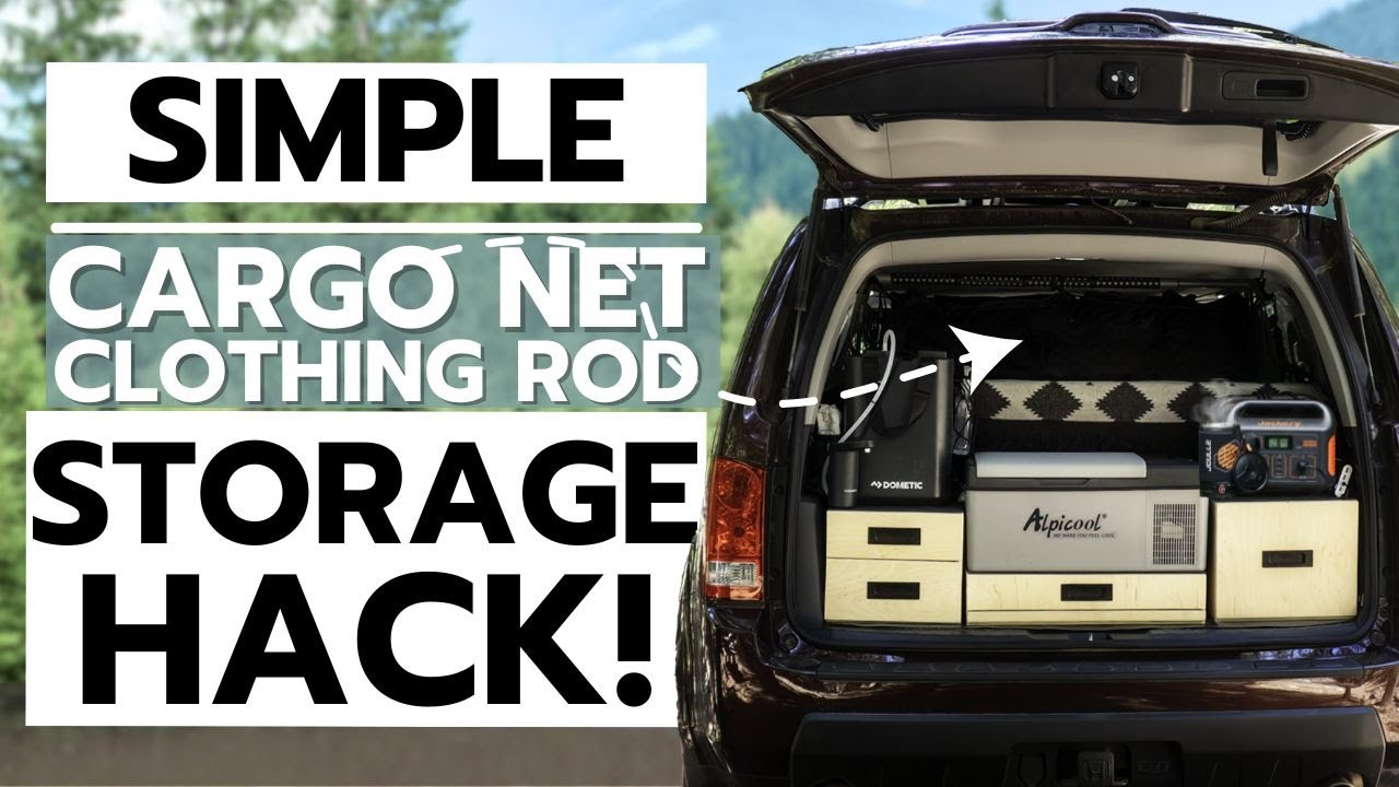 EASY Cargo Net Storage Solution: Car, Van or SUV Camping Setup (Honda Pilot Camper)