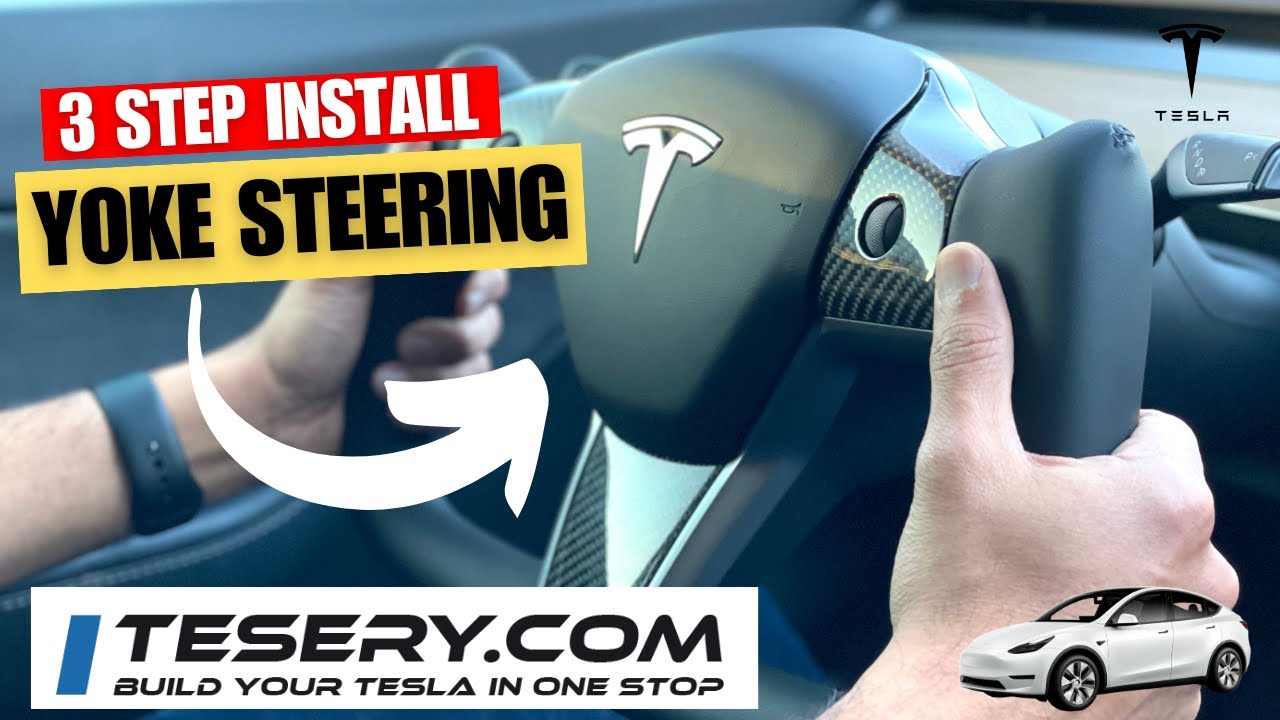 Установка и обзор рулевого колеса Tesery Tesla Model Y Yoke