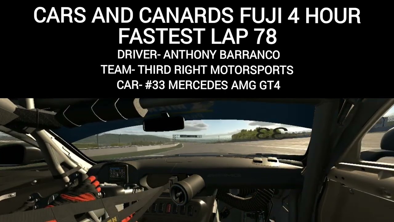 Cars and Canards Fuji 4 hour Fastest Lap of the Race for Anthony Barranco