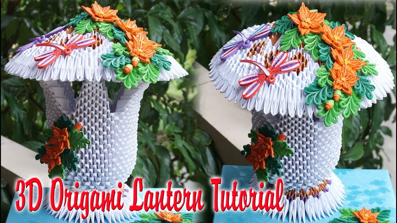 HOW TO MAKE 3D ORIGAMI LANTERN V2 | DIY HOME DECOR PAPER LANTERN
