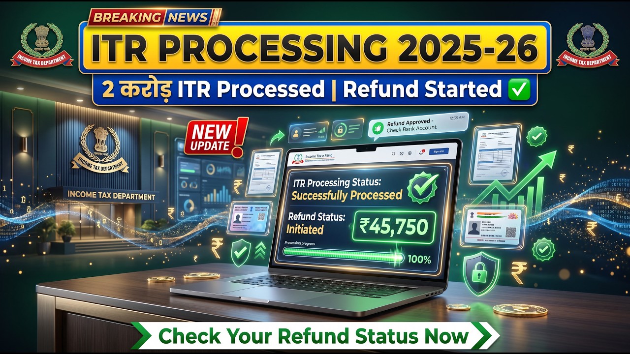 ITR Processing 2025-26 Big Update 🔥 2 Crore ITRs Processed  Refund Started  Check Refund Status Now