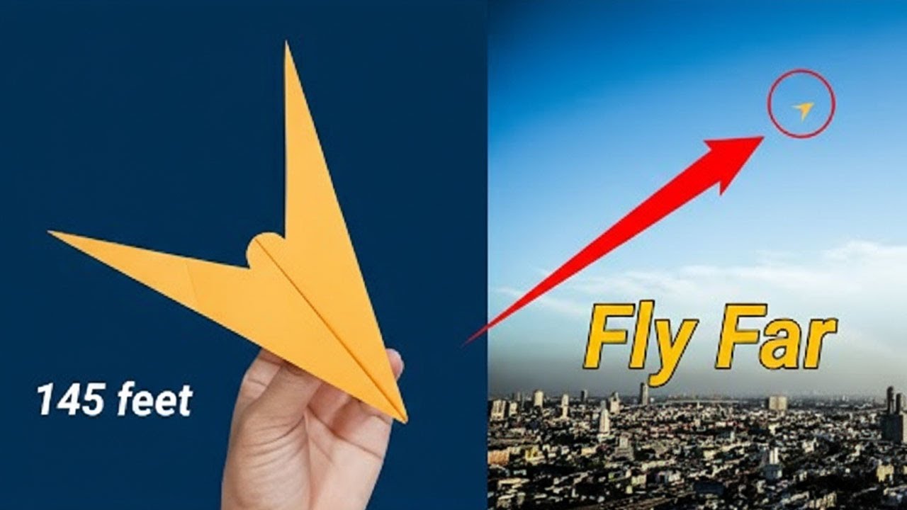 How To Make Paper Airplane Easy That Fly Far Fast - Over 145 Feet!