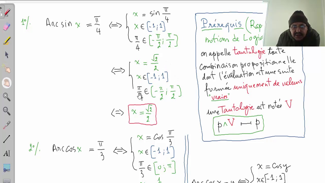 Equations avec Arcsin Arccos et Arctan . Exercice 01.