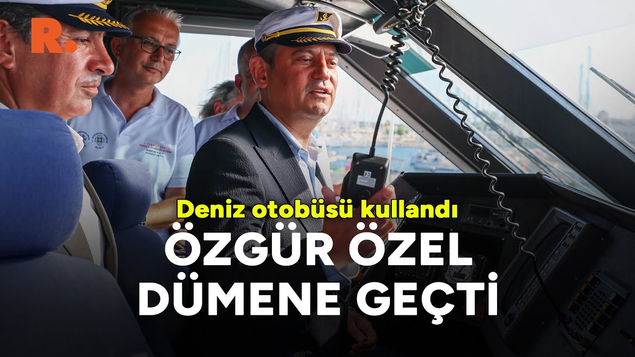 Özgür Özel'den feribot seferi: Dümene geçti, halkı selamladı