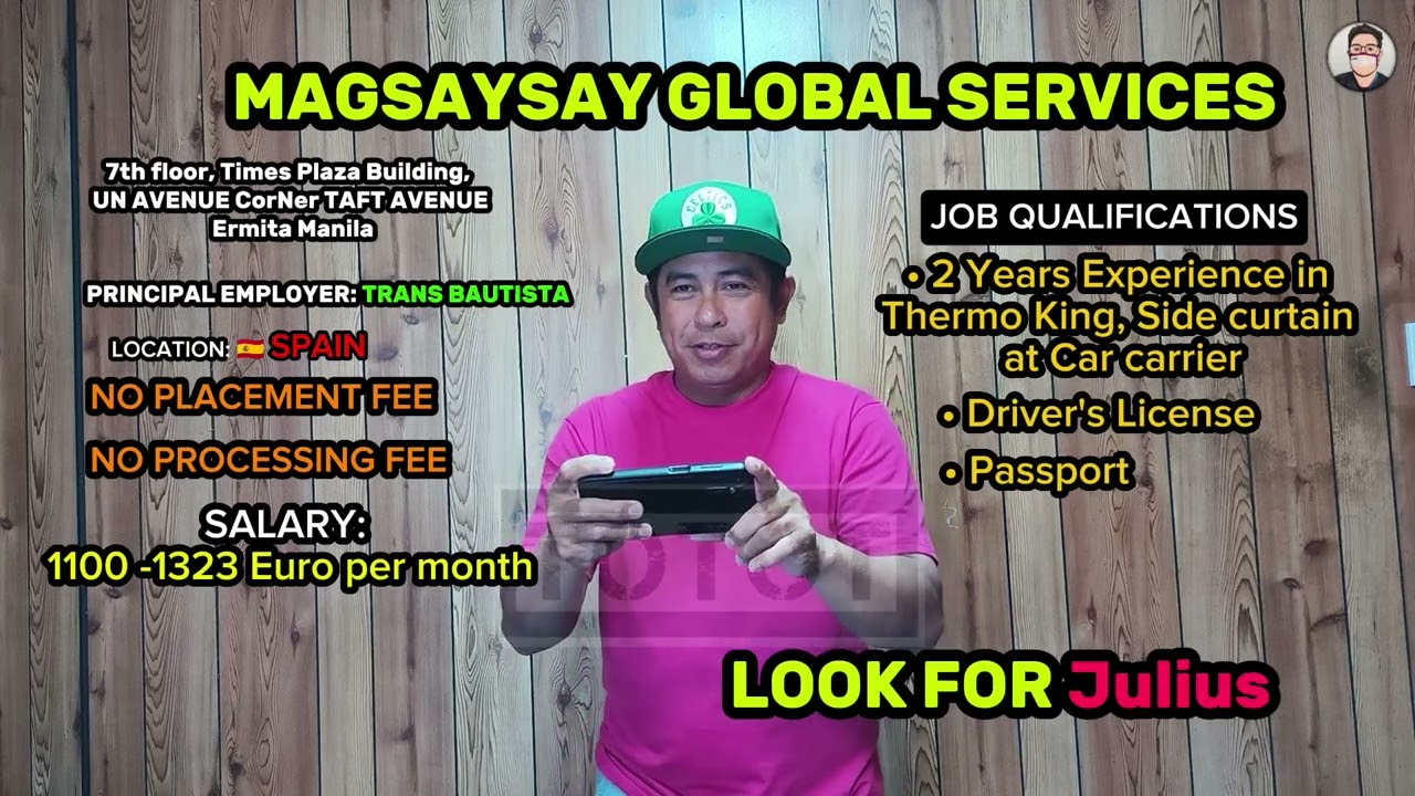 𝗧𝗥𝗔𝗜𝗟𝗘𝗥 𝗧𝗥𝗨𝗖𝗞 𝗗𝗥𝗜𝗩𝗘𝗥 𝗝𝗢𝗕 𝗛𝗜𝗥𝗜𝗡𝗚 𝗧𝗢 𝗦𝗣𝗔𝗜𝗡 𝗕𝗬 𝗠𝗔𝗚𝗦𝗔𝗬𝗦𝗔𝗬 𝗚𝗟𝗢𝗕𝗔𝗟 𝗦𝗘𝗥𝗩𝗜𝗖𝗘𝗦 𝗪𝗜𝗧𝗛 𝗡𝗢 𝗣𝗟𝗔𝗖𝗘𝗠𝗘𝗡𝗧 𝗙𝗘𝗘