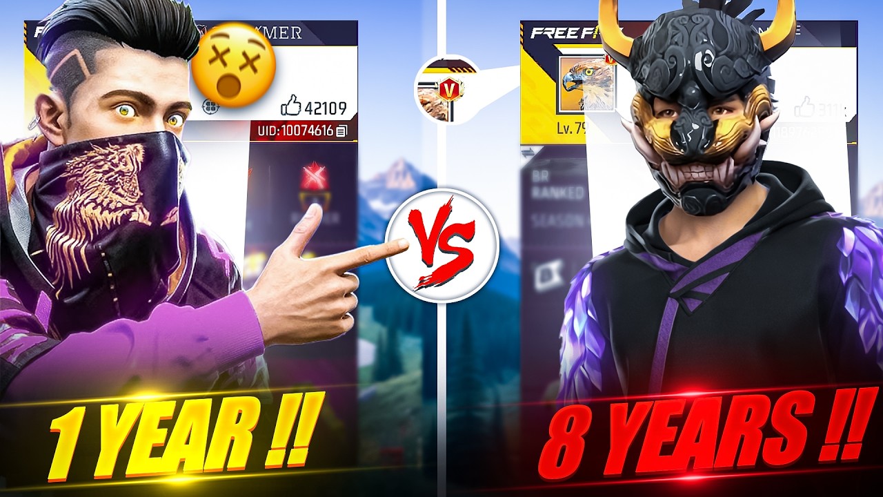 1 Year Old Noob ID VS 8 Year YouTuber Free Fire ID 😱 - Garena Free Fire