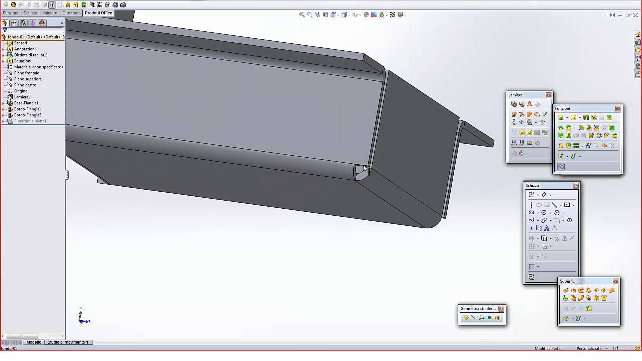 Solidworks : progettazione con lamiera .