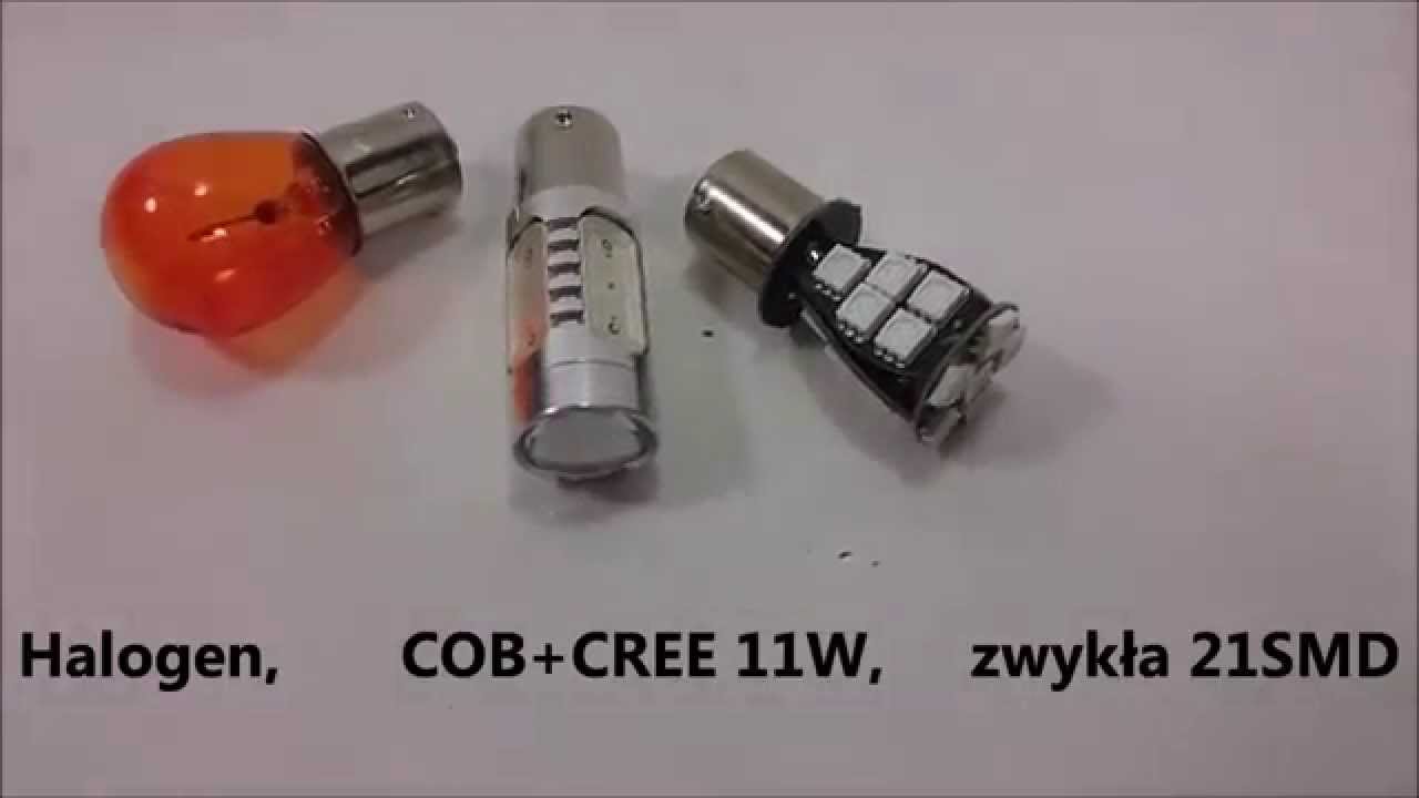 Test żarówek LED do kierunkowskazów LED i halogenowych