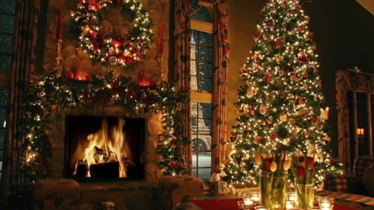 Cozy Christmas Classic Music | Fireplace 4k