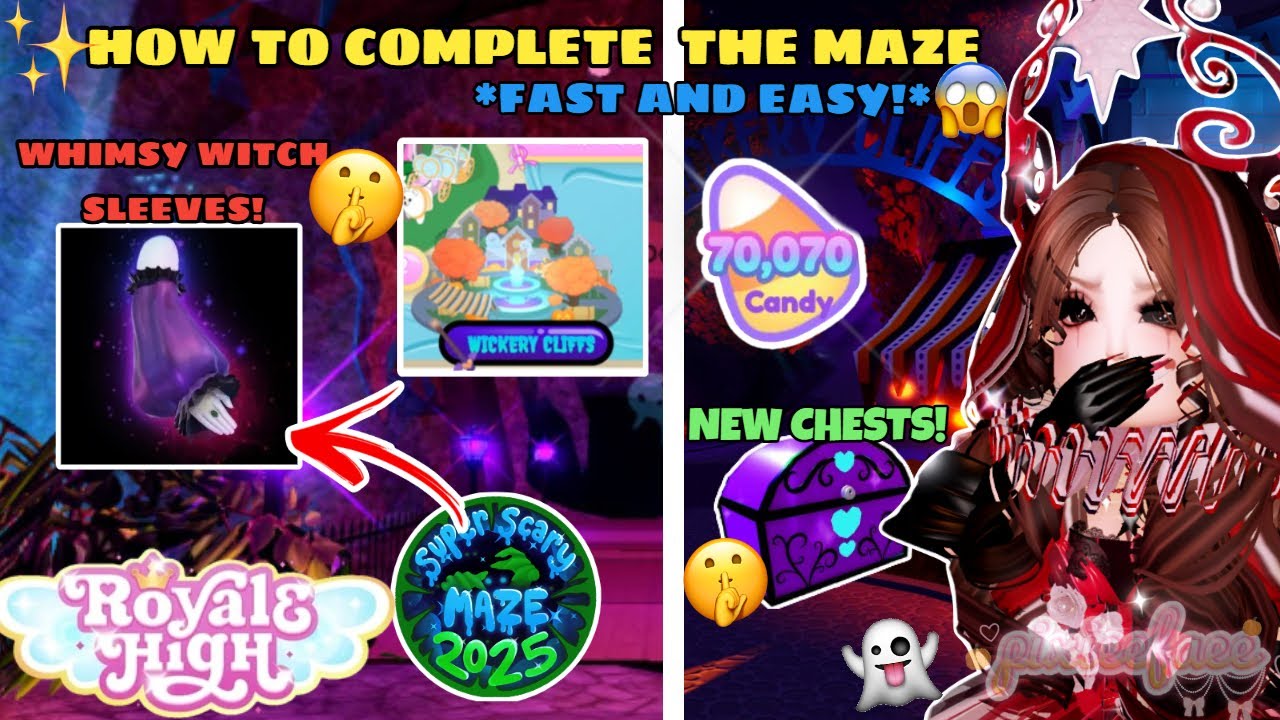 *SUPER QUICK* HOW TO COMPLETE THE NEW MAZE IN THE ROYALE HIGH UPDATE! 'WHIMSY WITCH SLEEVES?'