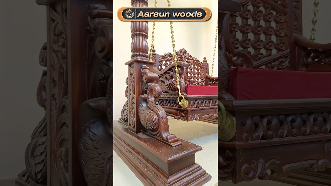 Handcrafted Wooden Swing with Brass Chains &ndash; Factory Price Deal! 💰 #jhula #oonjal #swing #aarsun