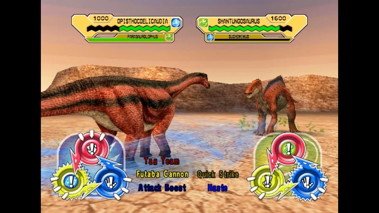 Dinosaur King Arcade Game 恐竜キング - Opisthocoelicaudia VS the Alpha Fortress [Easy]