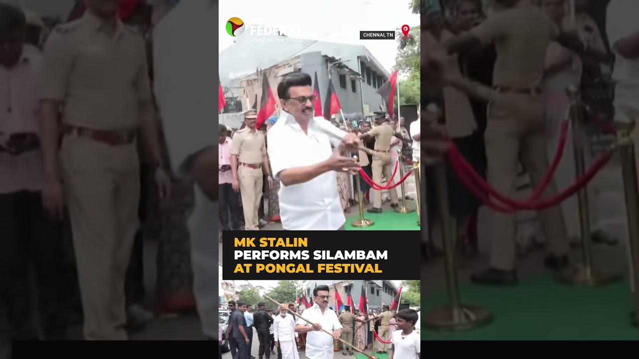 TN CM Stalin performs Silambam at Kolathur Pongal event | #shorts