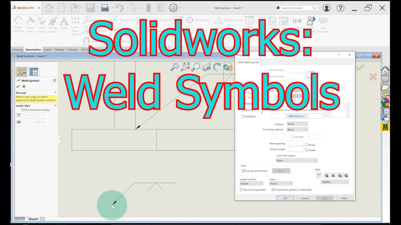 CAD with Solidworks: Applying Weld Symbols