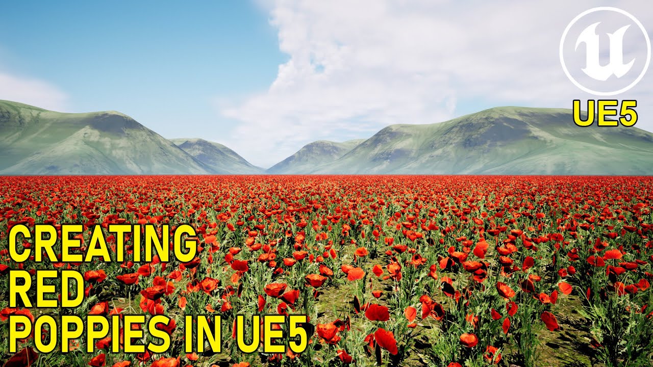 Unreal Engine 5 Simple Environment Red Poppies #93