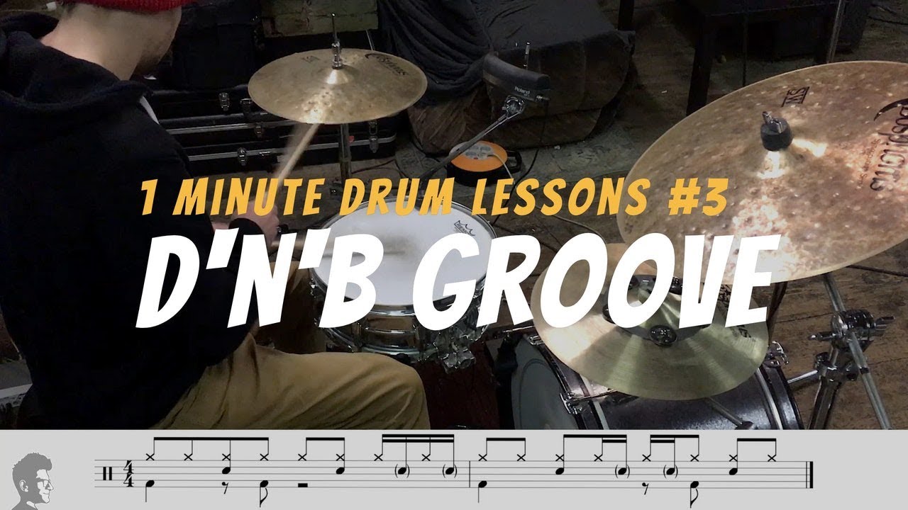 1 Minute Drum Lessons #3 drum and bass groove // The Hybrid Drummer