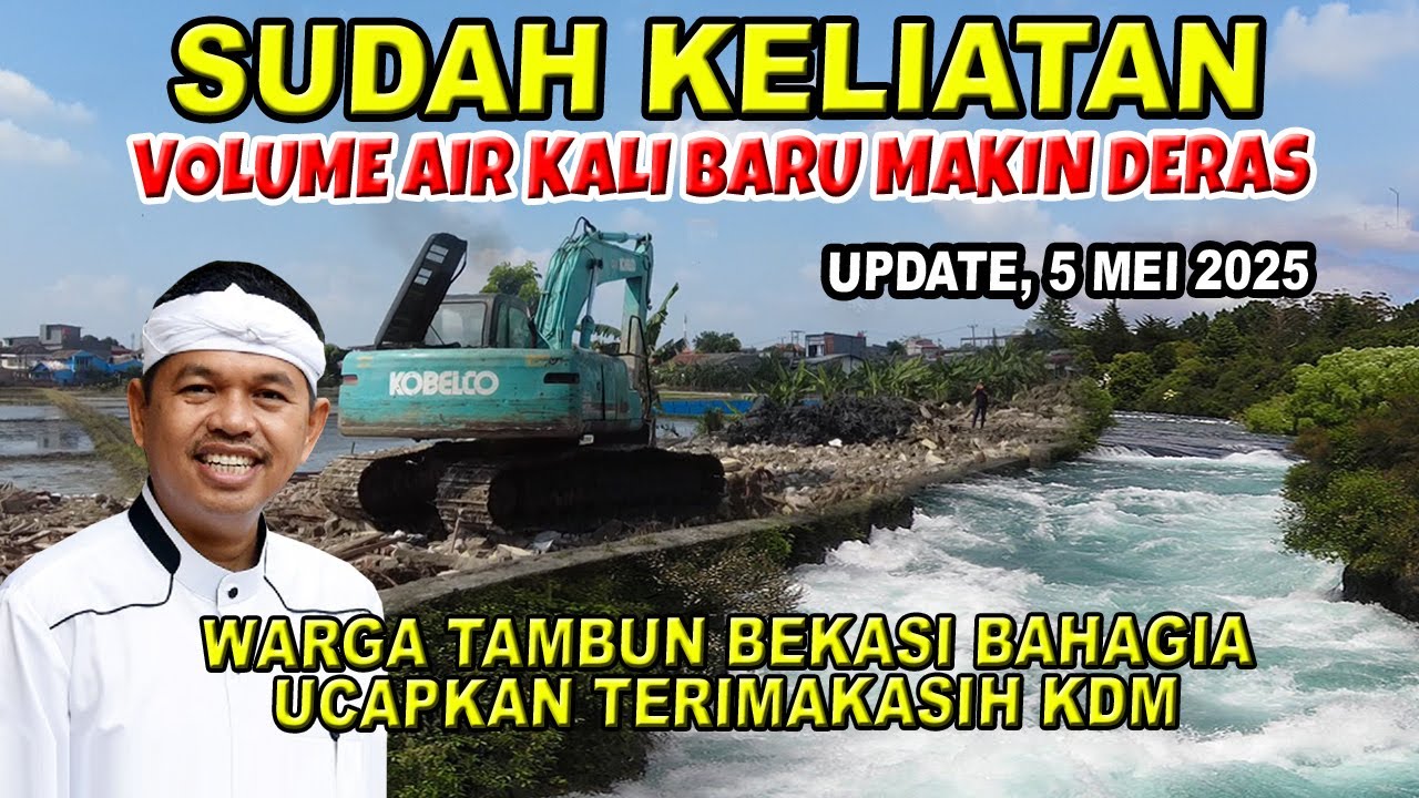 MULAI KELIATAN VOLUME AIR KALI BARU BEKASI SUDAH NORMALISASI KALI BEKASI WARGA TAMBUN BEKASI BAHAGIA