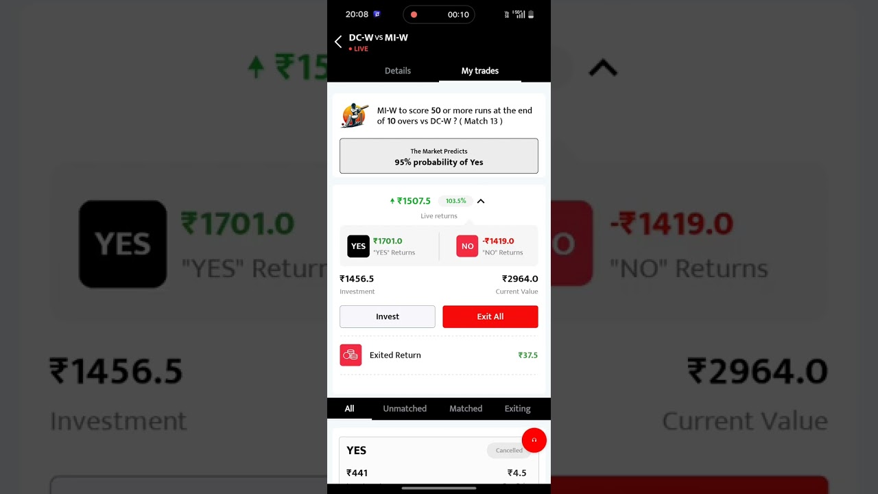 Web11 Real Profit 😱 | Opinion Trading App #web11 #dream11