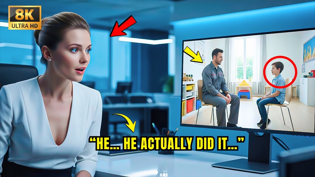 The CEO Secretly Watched Her Son on Camera — The Single Dad Janitor Did Something She Never Expected