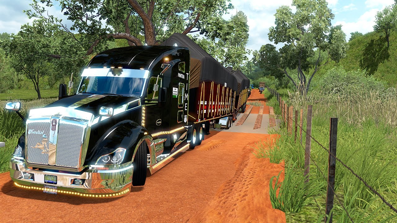 DESAFIÓ CON CAMIONES KENWORTH T680 HONDURAS CARRETERA DE BARRO ACCIDENTE DABLE REMOLQUE ATS MOD 1.36