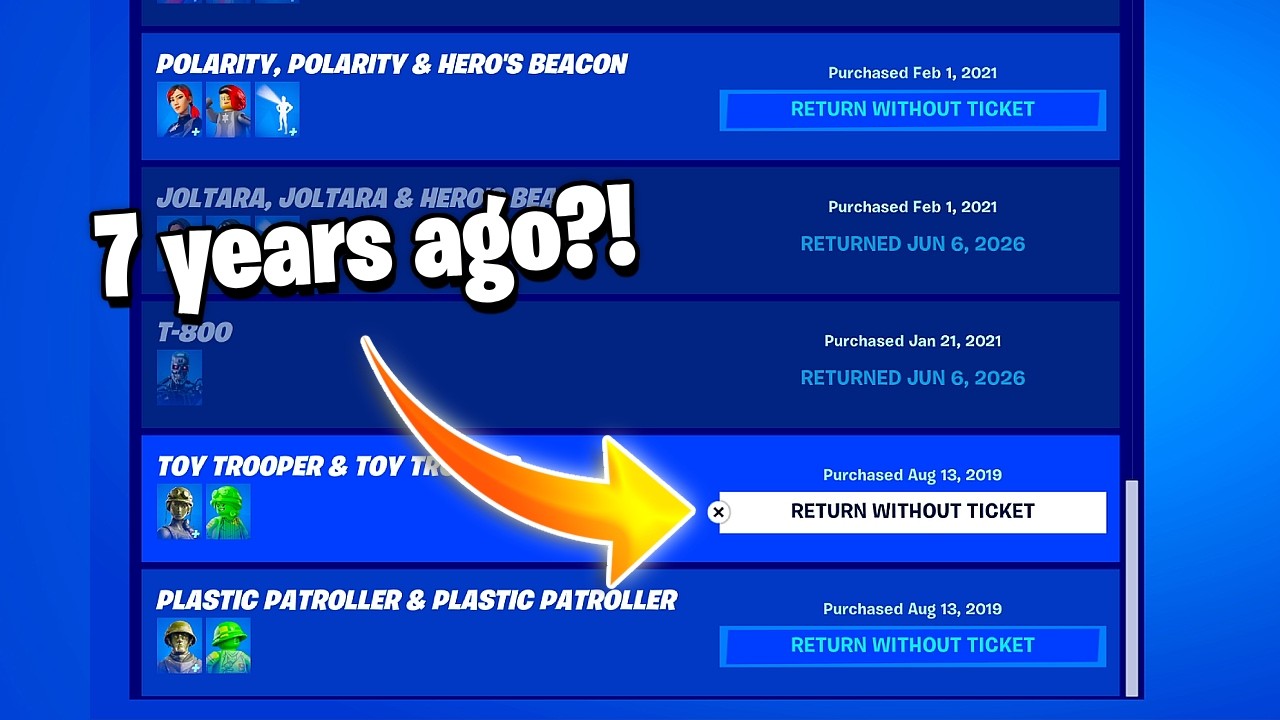 Теперь вы можете вернуть деньги за скины, которым более 7 лет, в Fortnite ПРЯМО СЕЙЧАС!!