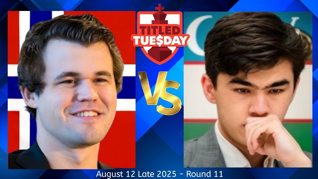 Javokhir Sindarov vs Magnus Carlsen | Titled Tuesday 2025 | Round 11 Late | chesscom