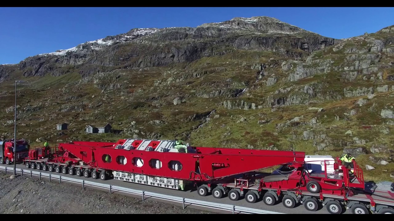 Statkraft - Trafotransport fra Fj&aelig;ra over Haukelifjell og ned til Lio kraftverk