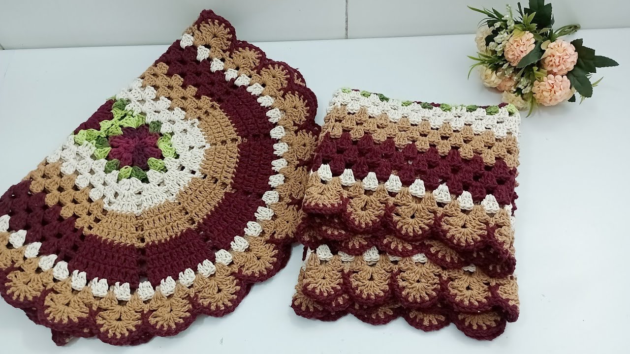 Jogo de Passadeira Florescer 🌸 Combinação de cores perfeita  #vlog #crochet 