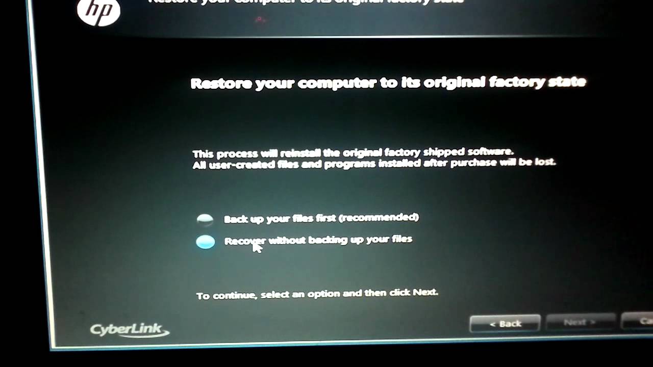 How to format your HP G62 Notebook